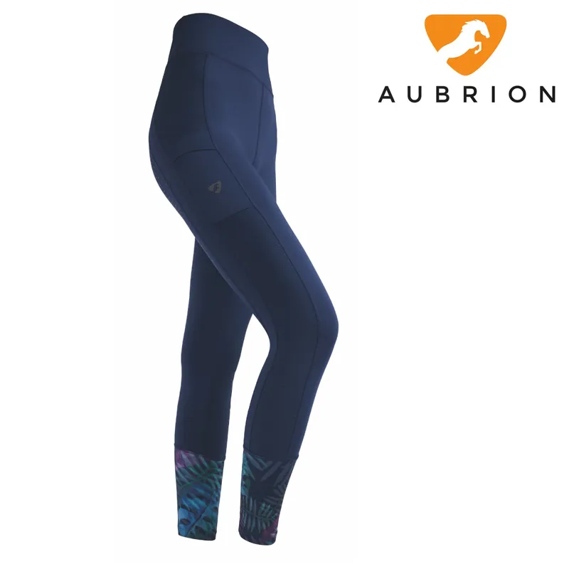 Aubrion Manor Textured Riding Tights - Navy